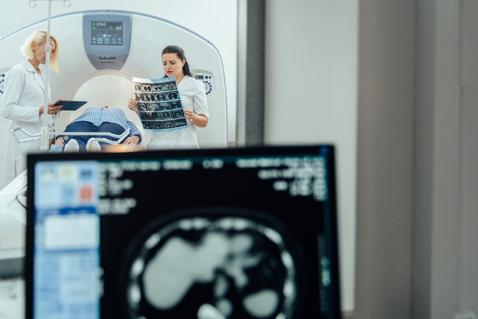 Radiologist providing readings and interpretations for an MRI scan
