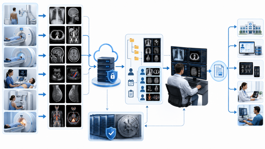 Radiology PACS system workflow